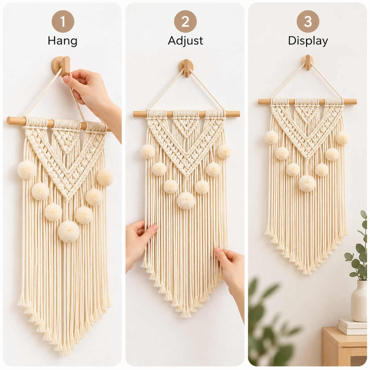 Velmoriao Boho Macrame Wall Hanging Decor