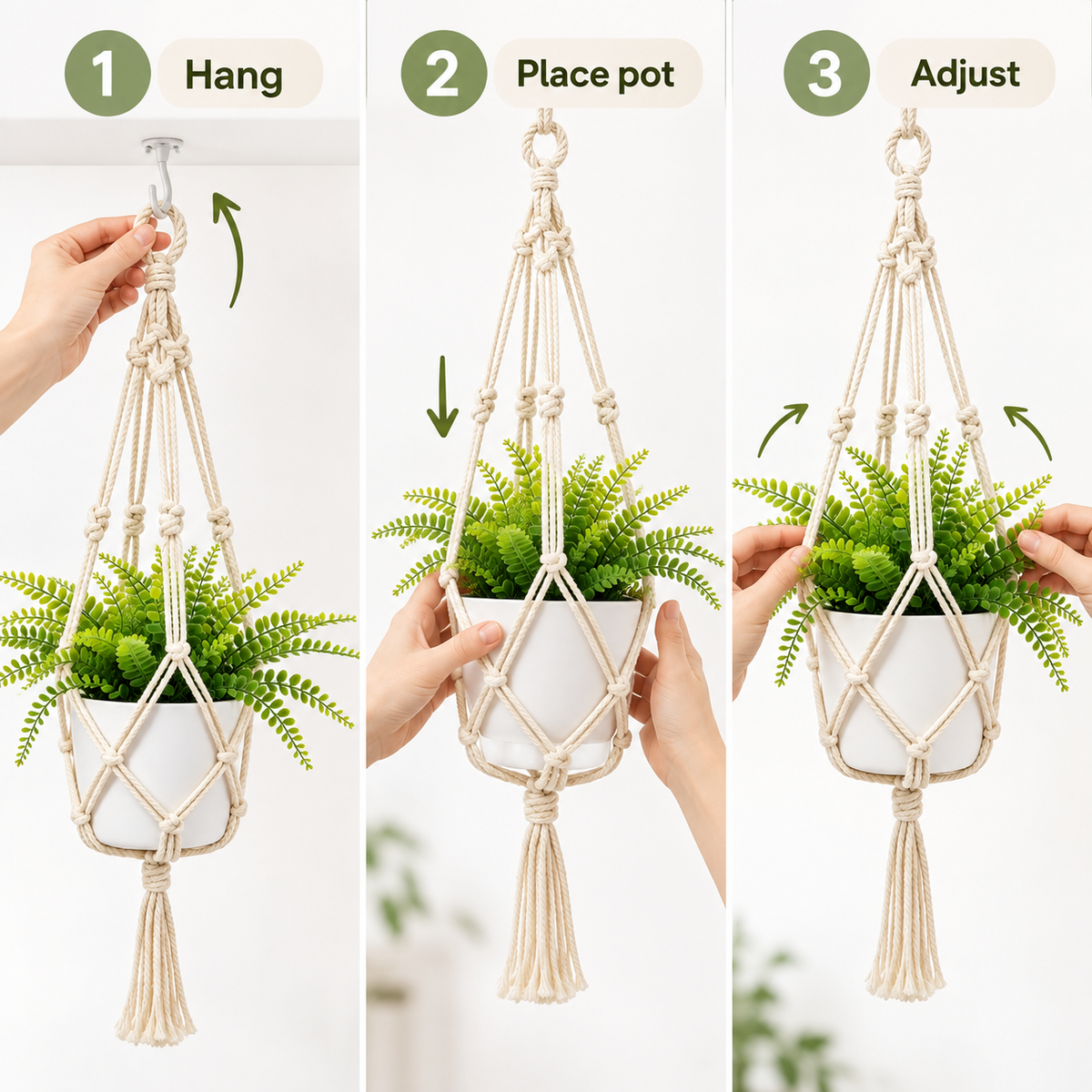 Velmoriao Macrame Hanging Plant Holder