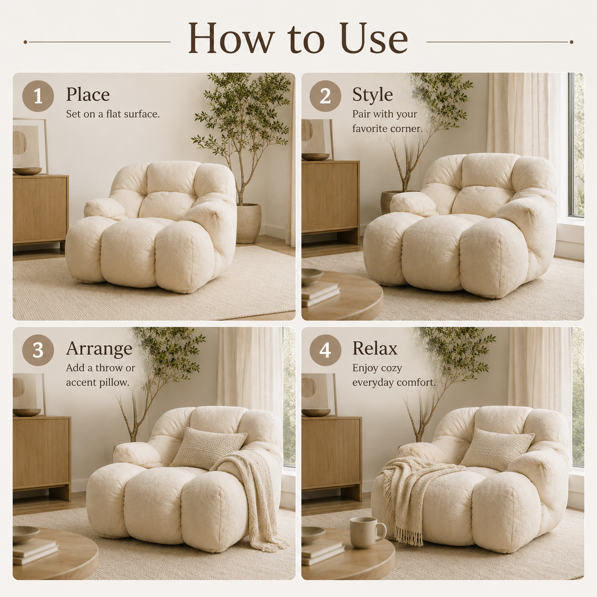 Cloud Plush Accent Chair, Deep Seat Cozy Lounge Chair