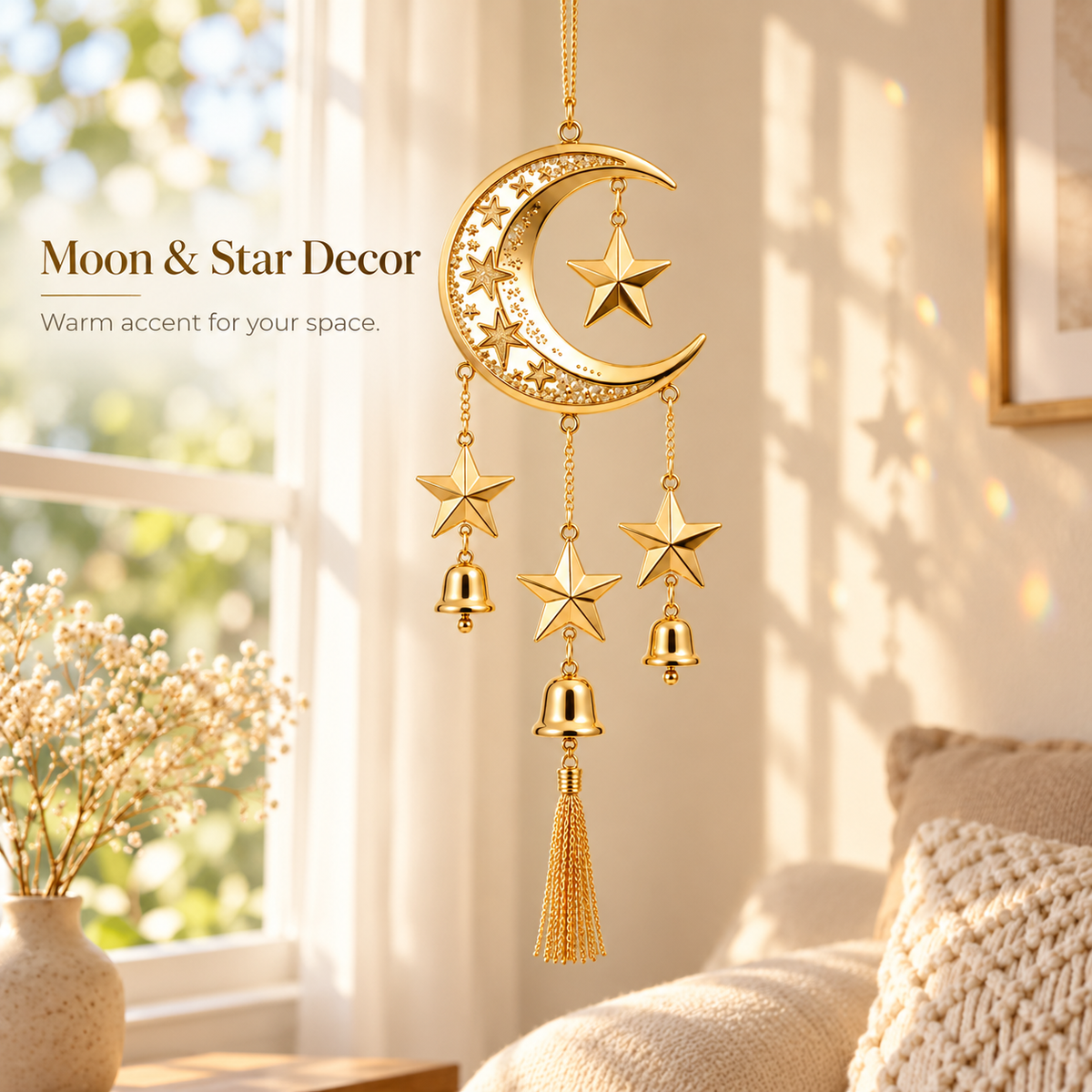 Velmoriao Moon & Star Hanging Decor