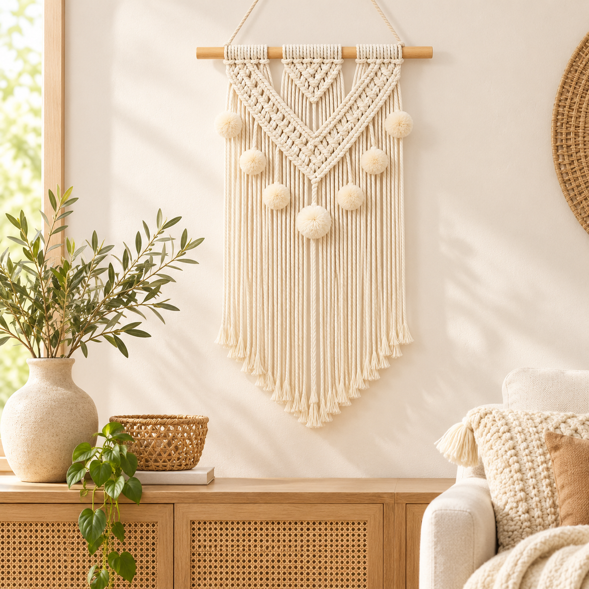 Velmoriao Boho Macrame Wall Hanging Decor