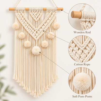 Velmoriao Boho Macrame Wall Hanging Decor