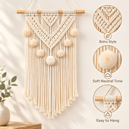 Velmoriao Boho Macrame Wall Hanging Decor