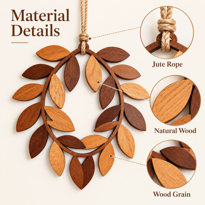 Velmoriao Wooden Leaf Wall Hanging Decor