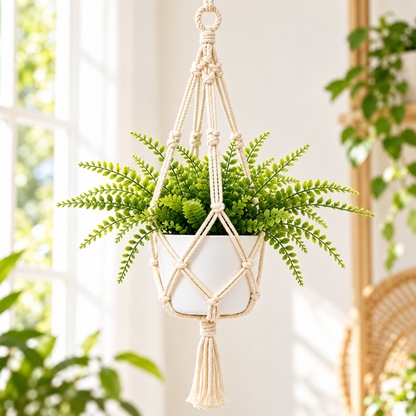 Velmoriao Macrame Hanging Plant Holder