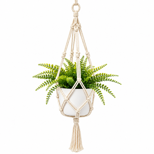 Velmoriao Macrame Hanging Plant Holder