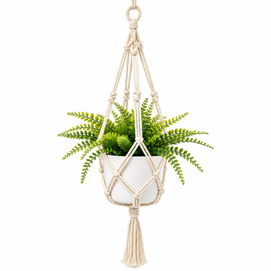 Velmoriao Macrame Hanging Plant Holder