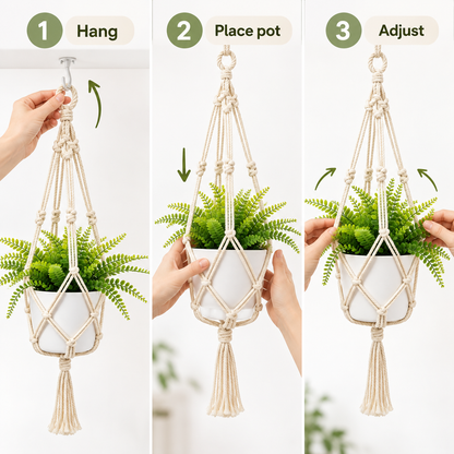 Velmoriao Macrame Hanging Plant Holder