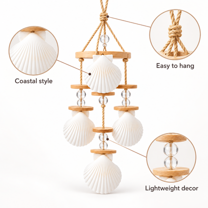 Velmoriao Seashell Hanging Wind Chime Decor