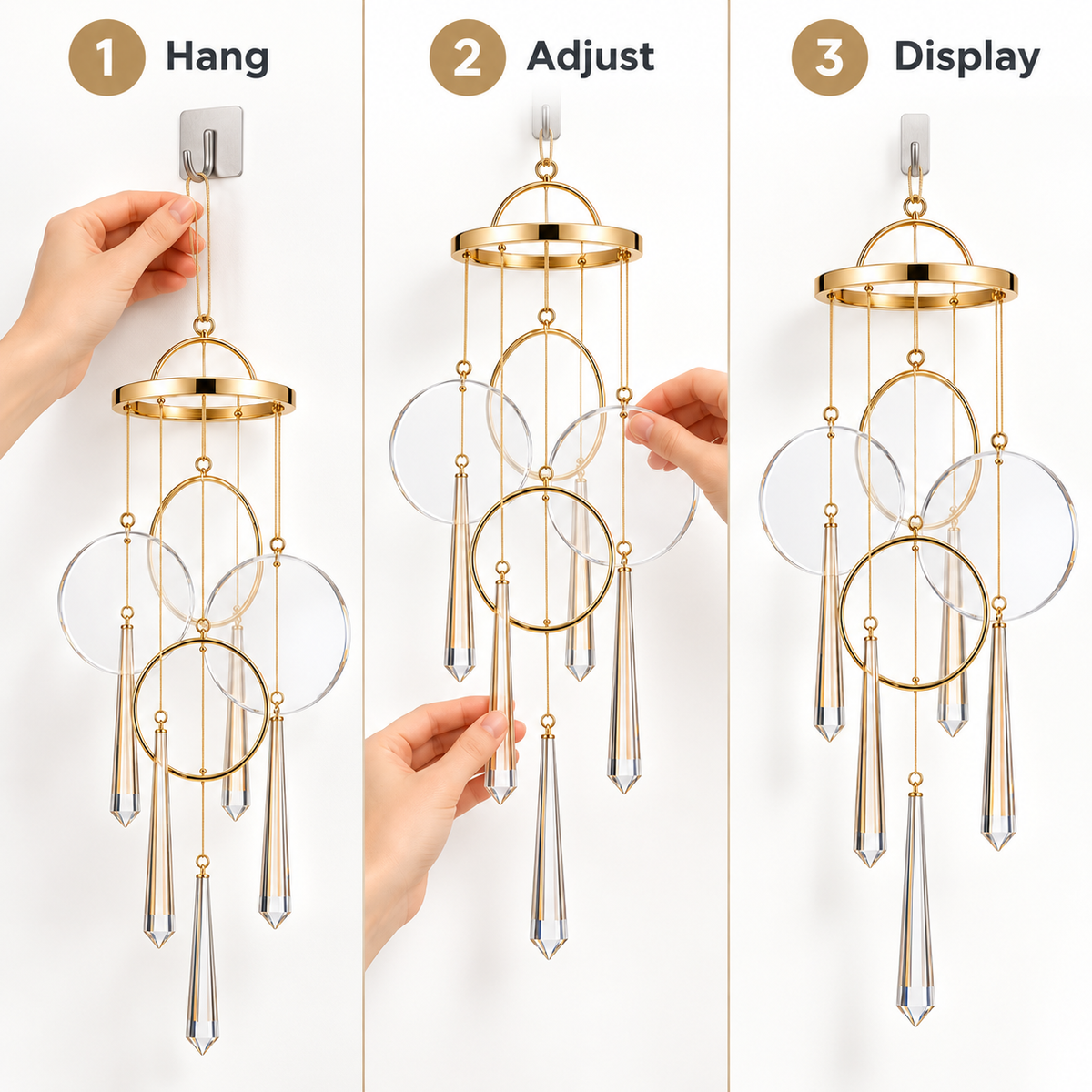 Velmoriao Crystal Ring Hanging Decor
