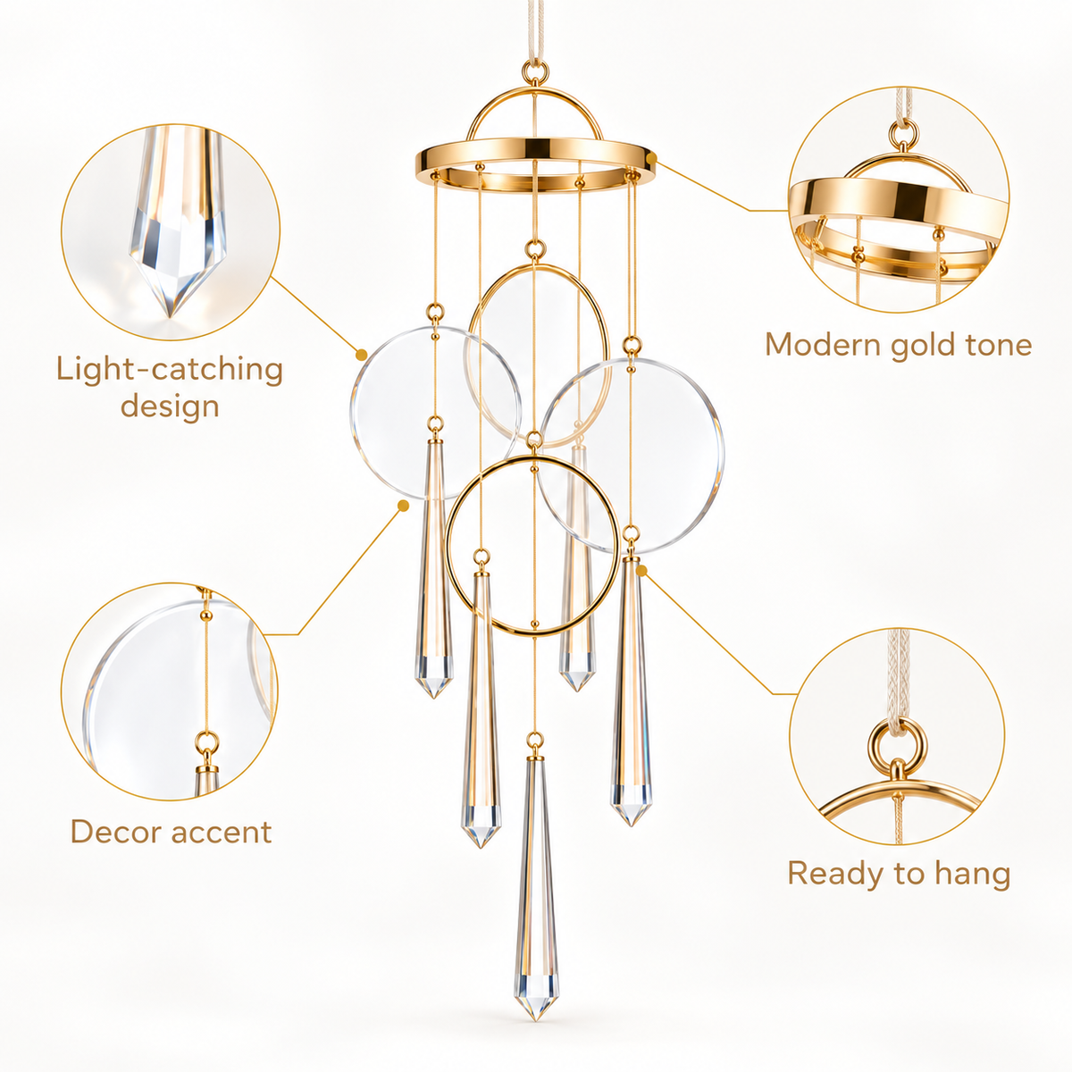 Velmoriao Crystal Ring Hanging Decor
