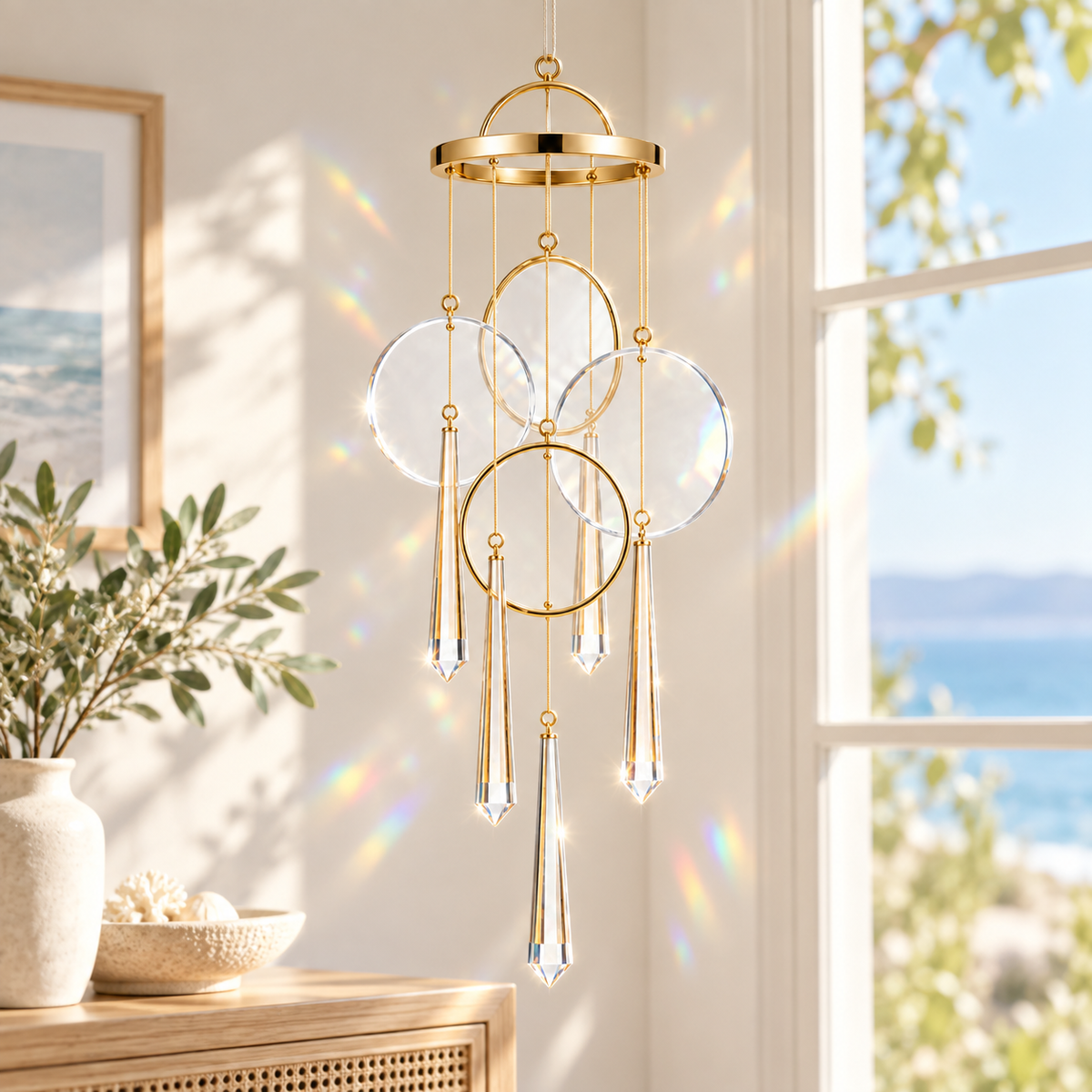 Velmoriao Crystal Ring Hanging Decor