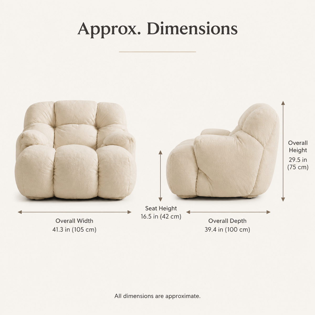Cloud Plush Accent Chair, Deep Seat Cozy Lounge Chair