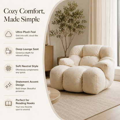Cloud Plush Accent Chair, Deep Seat Cozy Lounge Chair